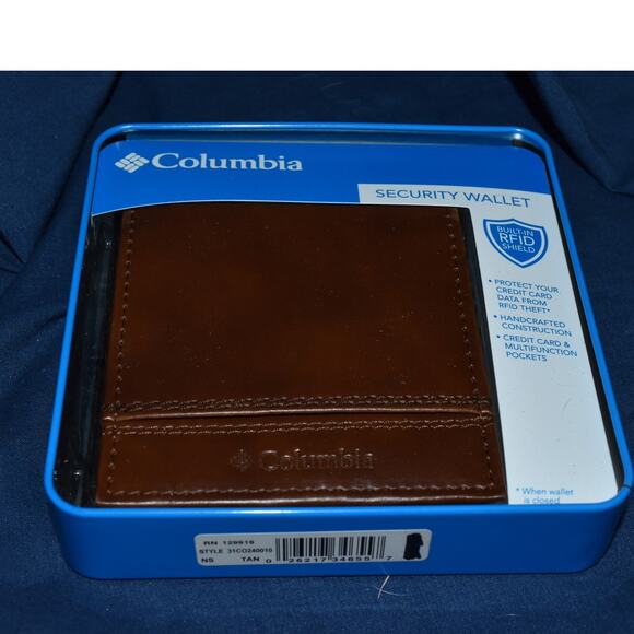 NEW Columbia Leather RFID Shield Security Wallet - Picture 1 of 2